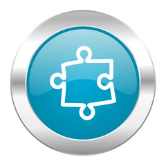 Obraz premium puzzle internet blue icon