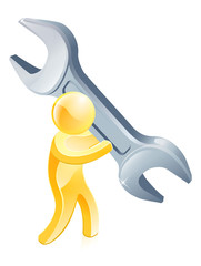 Fototapeta premium Person with giant wrench