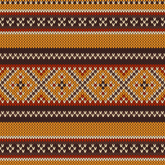 Seamless knitted pattern. Vector background