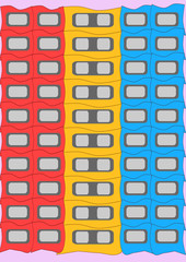 Colorful apartments building illustration. Holiday apartments.