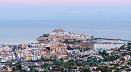 Panoramic view of Peniscola, Castellon (Spain)