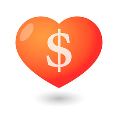 Heart with a currency icon