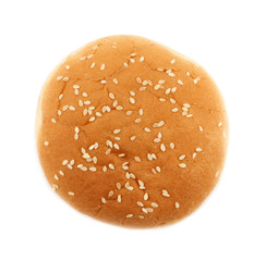 Hamburger bun on a white background