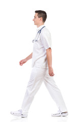 Walking male nurse