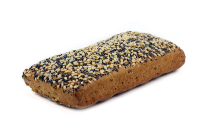 whole wheat bun isolated on white