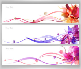 colorful flower vector background brochure template.