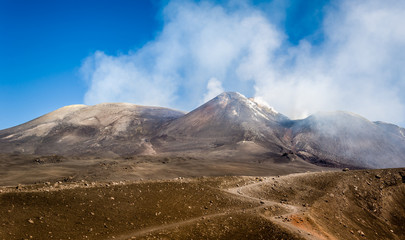 Mount Enta volcano peaks