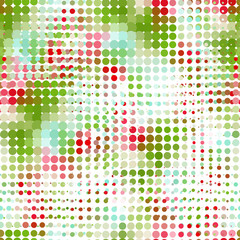 Disco seamless pattern of halftone dots in retro style.