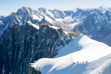 Printed kitchen splashbacks Mont Blanc Mont Blanc mountaineers