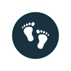 Fototapeta na wymiar man footprints circle background icon.