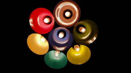 Set of Different colored lamps