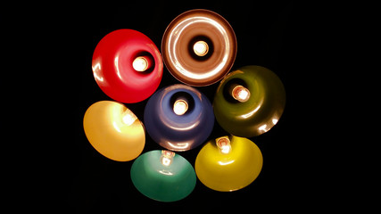 Set of Different colored lamps