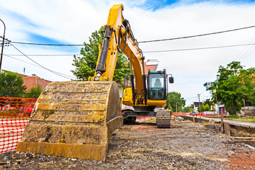 Excavator on a construction site