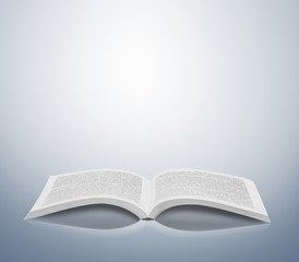 Open book isolated on blue background