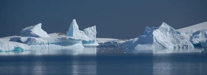 Zelfklevend Fotobehang Icebergs in Antarctica © alekseev
