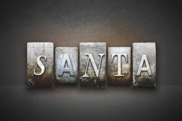 Obraz na płótnie Canvas Santa Letterpress Concept