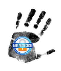 data protection and handprint illustration design