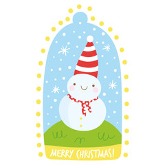 Cute Christmas illustration in cartoon style.