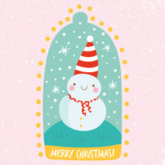 Cute Christmas illustration in cartoon style.