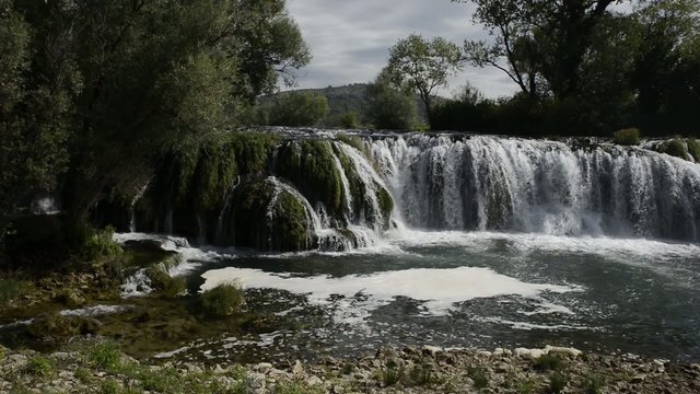 beautiful cascade water fall  in Croatia
