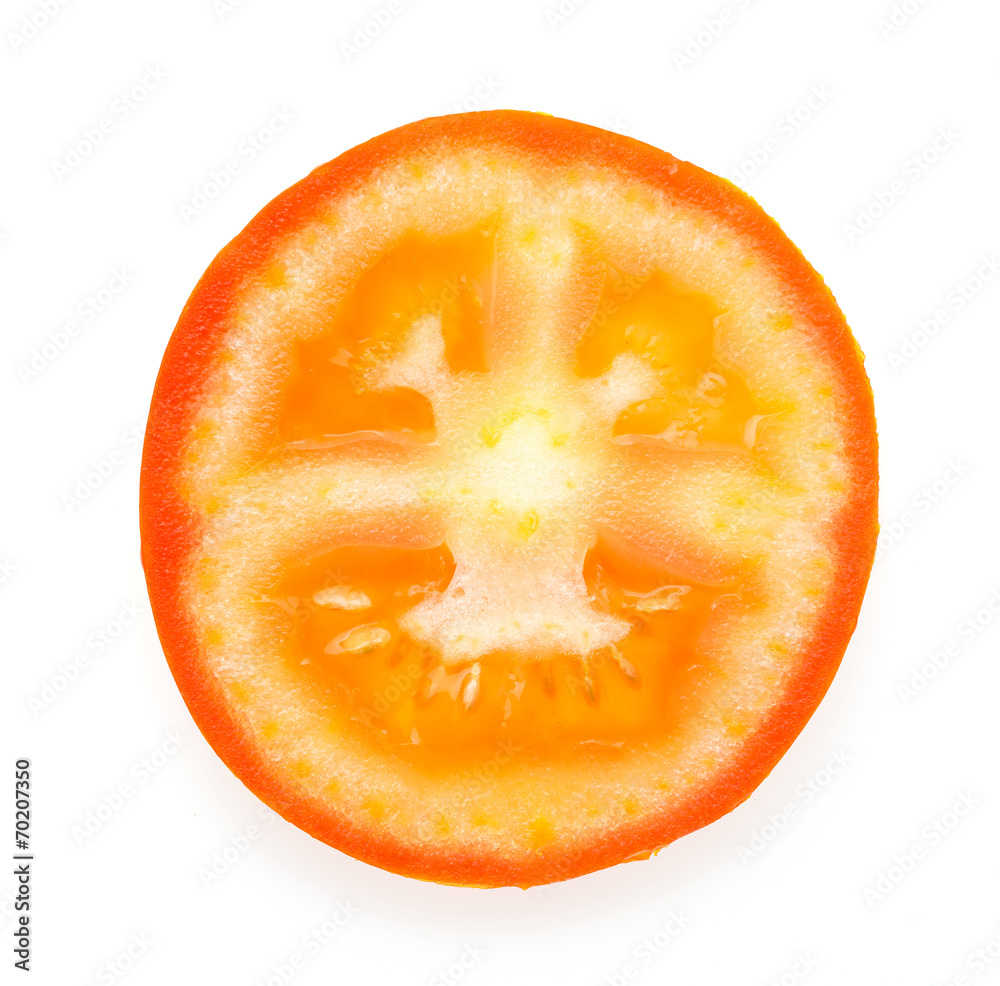 Wall mural Tomato isolated on white