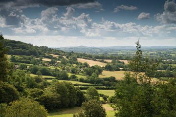 View towards Glastonbury Tor from Cheddar, England