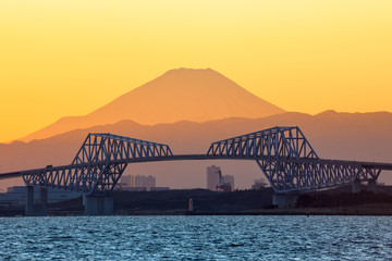 富士山と東京ゲートブリッジ　