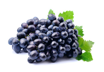 Grapes with leafs isolated