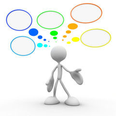 3d person is experiencing and thinking