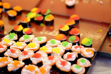 Sushi in Japanese restaurant.