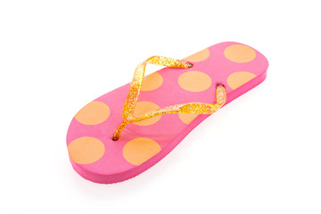 Flip flop fashion plastic shoes isolated on white background