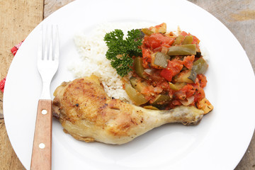 poulet et ratatouille