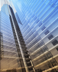 Fototapeta na wymiar Skyscraper's glass walls