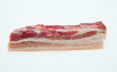 Raw pork on white background