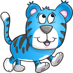 Cheerful Tiger Vector Illustration Art
