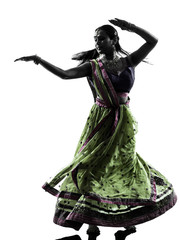 indian woman dancer dancing  silhouette © snaptitude
