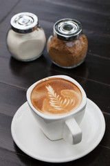 Cup of latte coffee