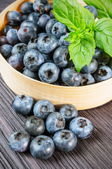 Blueberry on wooden board