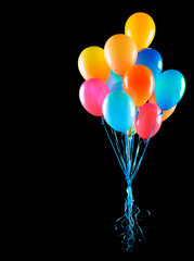 flying balloons isolated