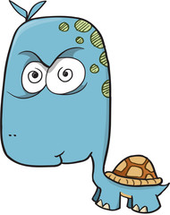 Crazy Insane Turtle Vector Illustration Art