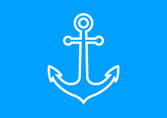 White anchor icon on blue background