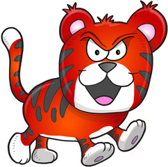Fototapeta premium Nasty Mean Tiger Vector Illustration Art