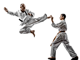 karate men teenager student fighters fighting © snaptitude