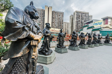 Chinese Zodiac statues Sik Sik Yuen Wong Tai Sin Temple Kowloon