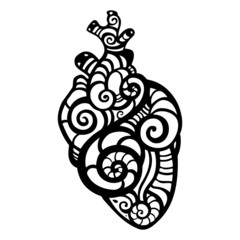 Decorative heart. Ethnic pattern.