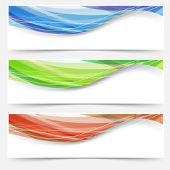 Bright wave lines red blue green headers
