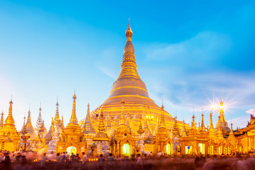 Shwedagon pagoda in Yagon, Myanmar