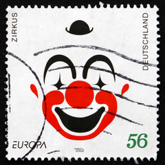 Postage stamp Germany 2002 Clown Face, Circus