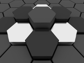 3D hexagons background