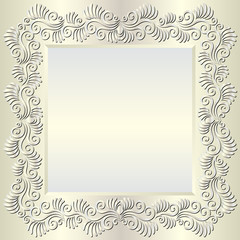 bright background with floral frame